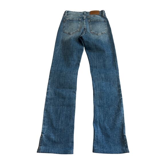 Artemis Vintage Jeans Womens 5/26 Relaxed Boot Cut Med Wash Fade Stretch Slit - Picture 7 of 8